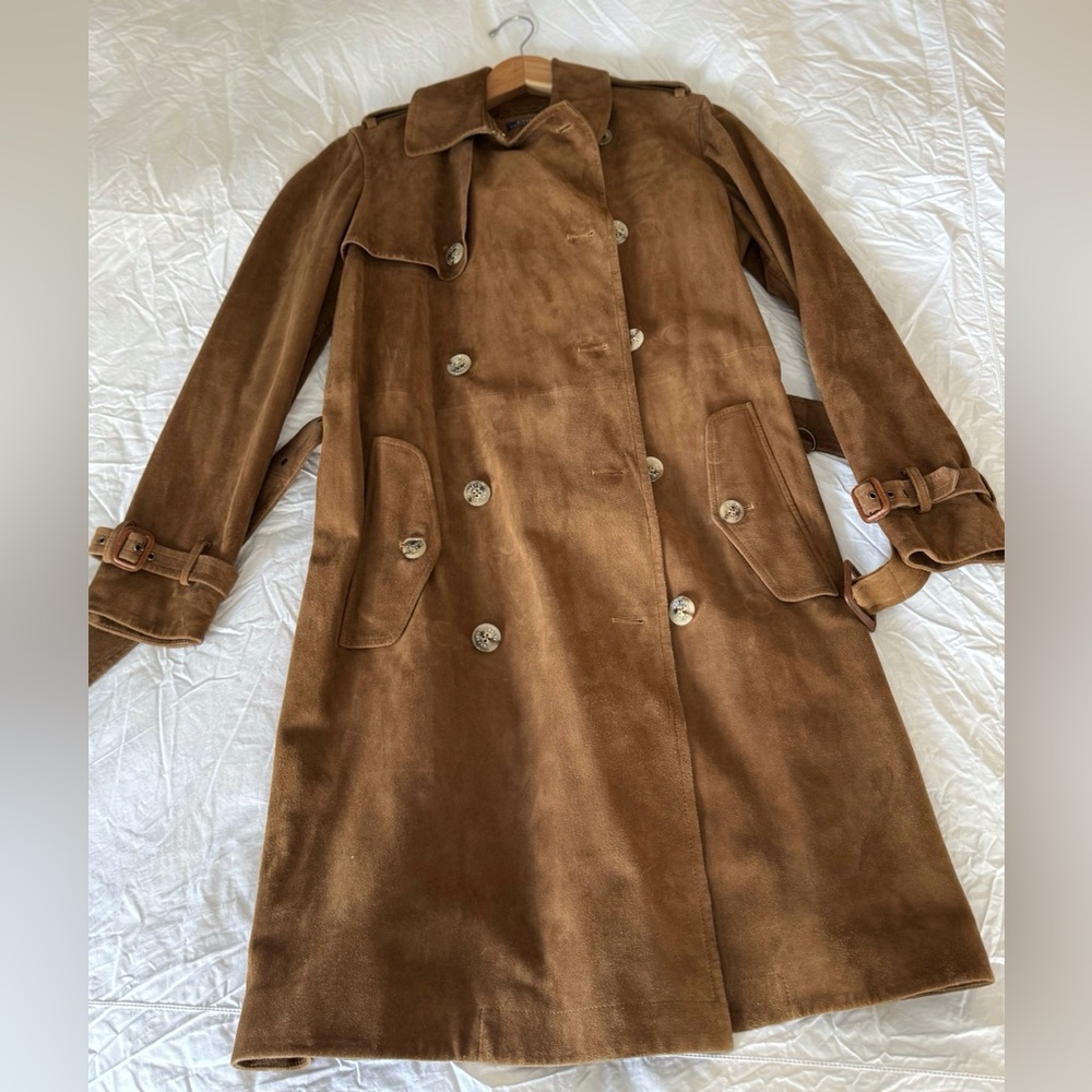 Polo Ralph Lauren Lambskin Suede Trench